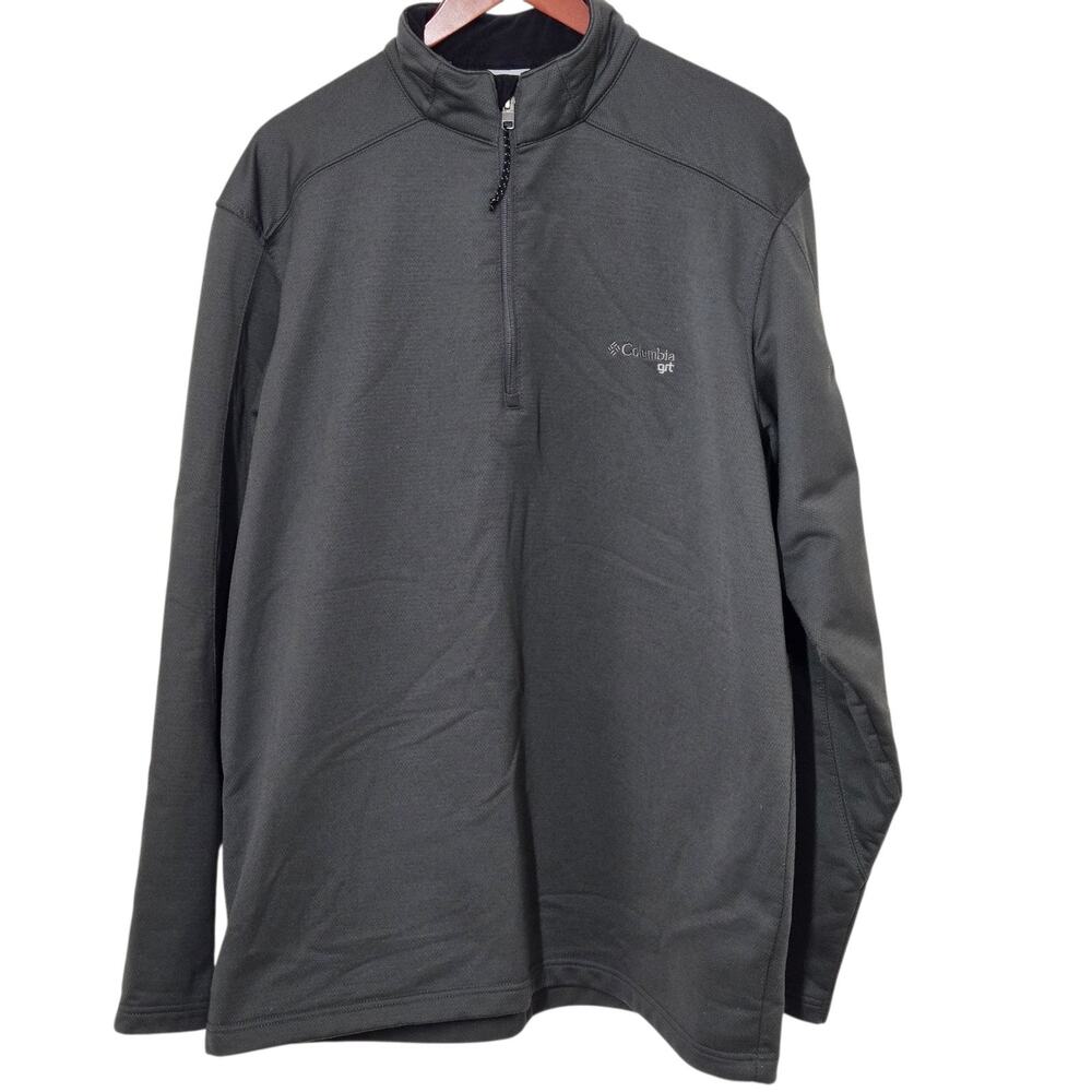 Columbia GRT 1/4 Zip Pullover Sweatshirt Omni-Dry Gray Mens Size XL Mesh Fleece